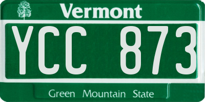 VT license plate YCC873