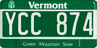 VT license plate YCC874
