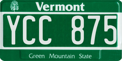 VT license plate YCC875