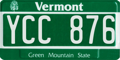 VT license plate YCC876