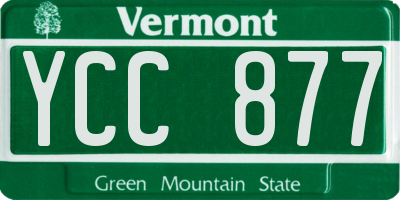 VT license plate YCC877