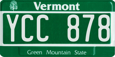 VT license plate YCC878