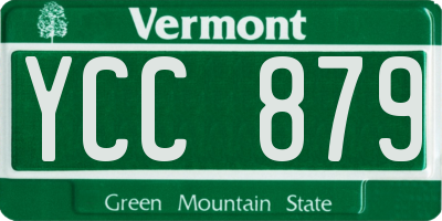VT license plate YCC879