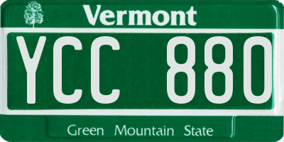 VT license plate YCC880