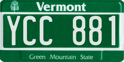 VT license plate YCC881