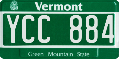VT license plate YCC884