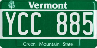 VT license plate YCC885