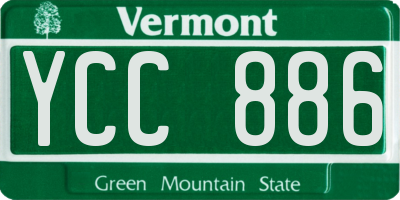 VT license plate YCC886