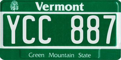 VT license plate YCC887