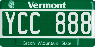 VT license plate YCC888