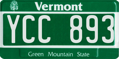 VT license plate YCC893