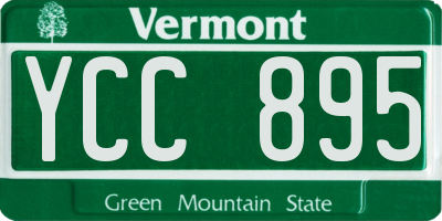 VT license plate YCC895