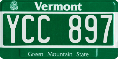 VT license plate YCC897