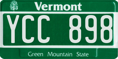 VT license plate YCC898