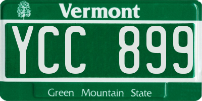 VT license plate YCC899