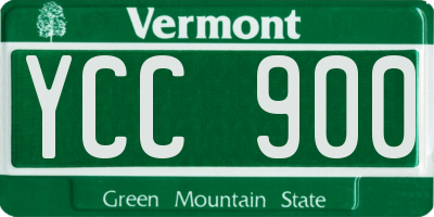 VT license plate YCC900