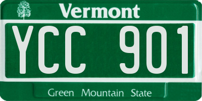 VT license plate YCC901