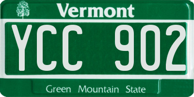 VT license plate YCC902