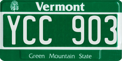 VT license plate YCC903