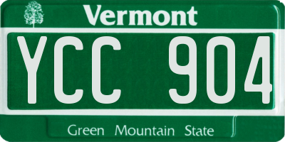 VT license plate YCC904