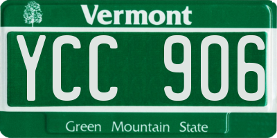 VT license plate YCC906