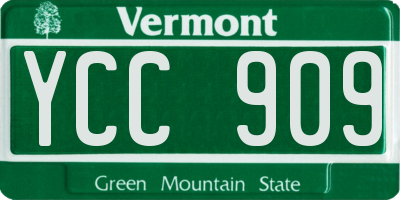 VT license plate YCC909