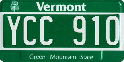 VT license plate YCC910