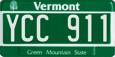 VT license plate YCC911
