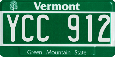 VT license plate YCC912