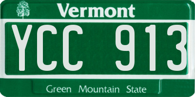 VT license plate YCC913