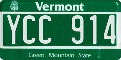 VT license plate YCC914