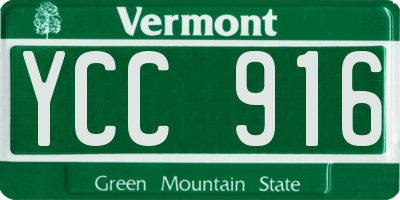 VT license plate YCC916
