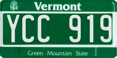 VT license plate YCC919