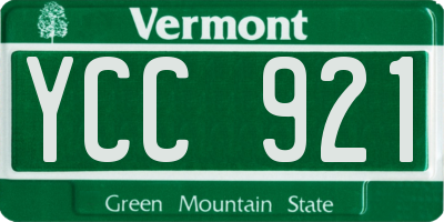 VT license plate YCC921
