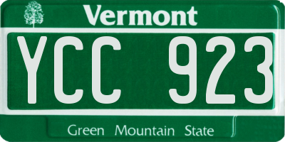 VT license plate YCC923