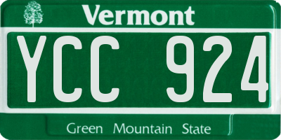 VT license plate YCC924