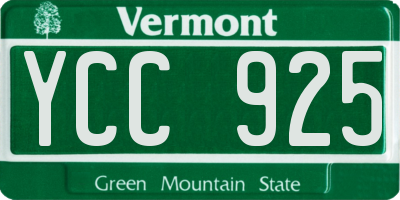 VT license plate YCC925