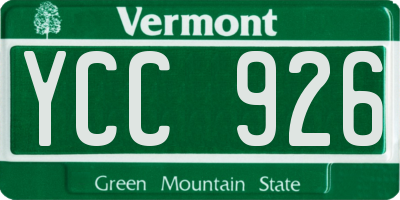VT license plate YCC926