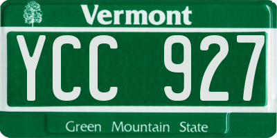 VT license plate YCC927