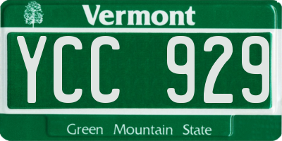 VT license plate YCC929