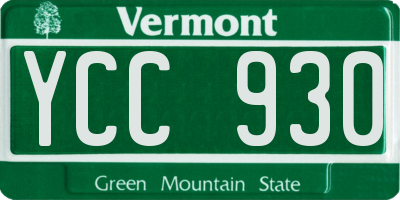 VT license plate YCC930