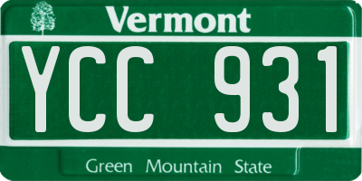 VT license plate YCC931