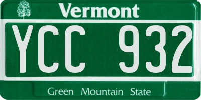 VT license plate YCC932