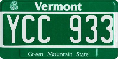 VT license plate YCC933