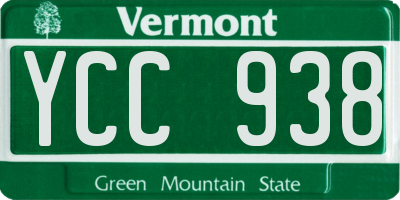 VT license plate YCC938