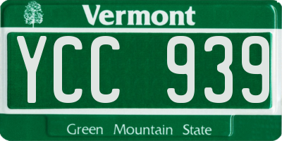 VT license plate YCC939