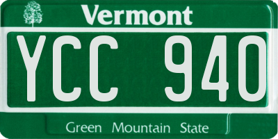 VT license plate YCC940