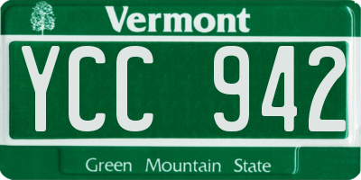 VT license plate YCC942