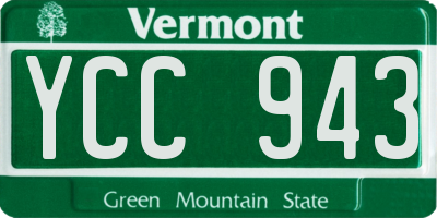 VT license plate YCC943
