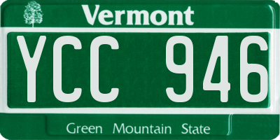 VT license plate YCC946